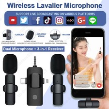 Wireless Lavalier Microphone Audio Video Recording Mini Mic For Phone Camera