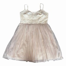 American Eagle Lace Tulle Fit & Flare A-Line Corset Dress Spaghetti Strap Sz 12
