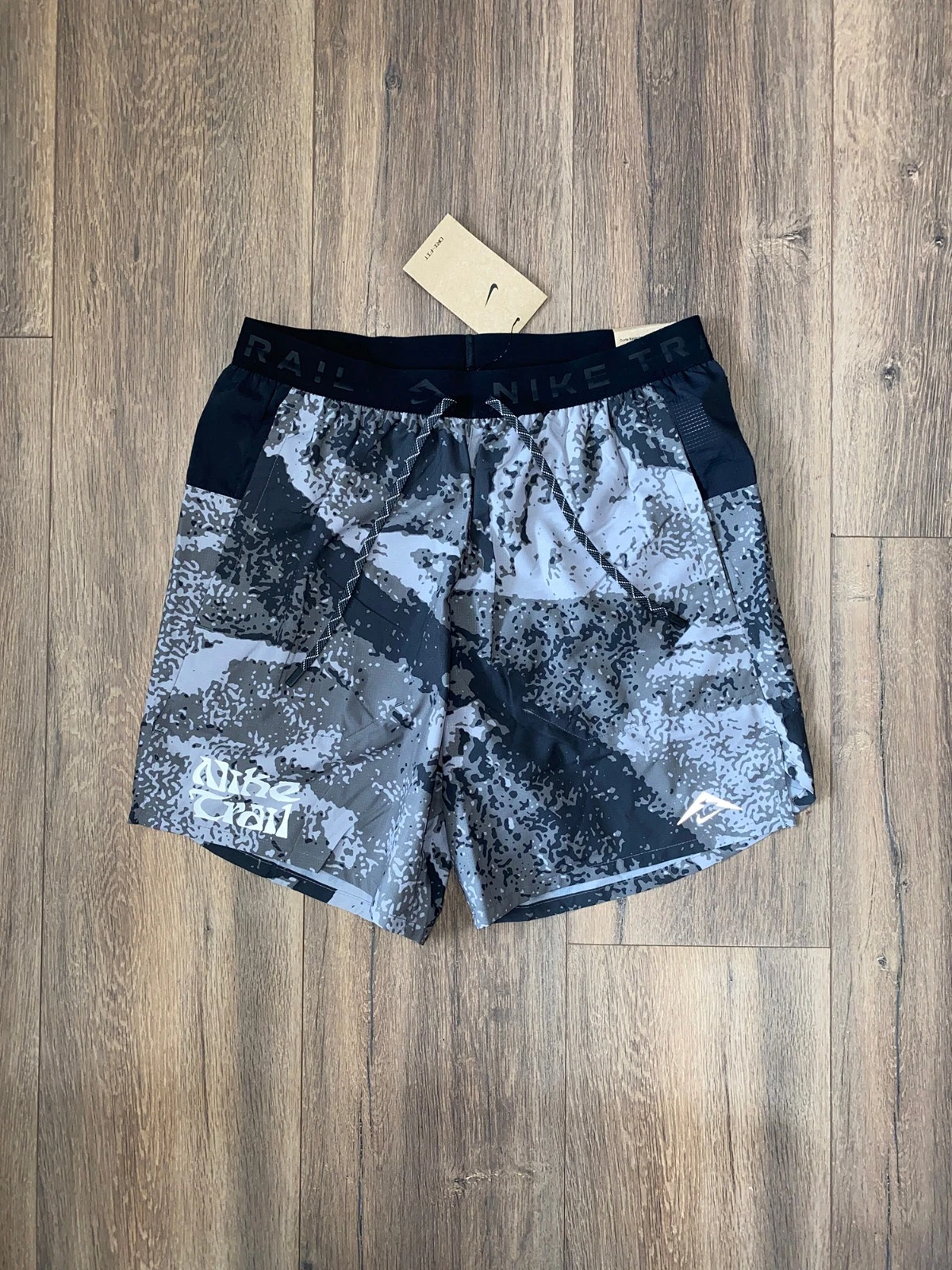 Nike Trail Stride Dri-Fit 7" Brief-Lined Running Shorts Gray New Men's Size S