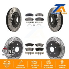 Front Rear Drilled Slot Brake Rotor Semi-Metallic Pad Kit For Lexus NX300 NX200t