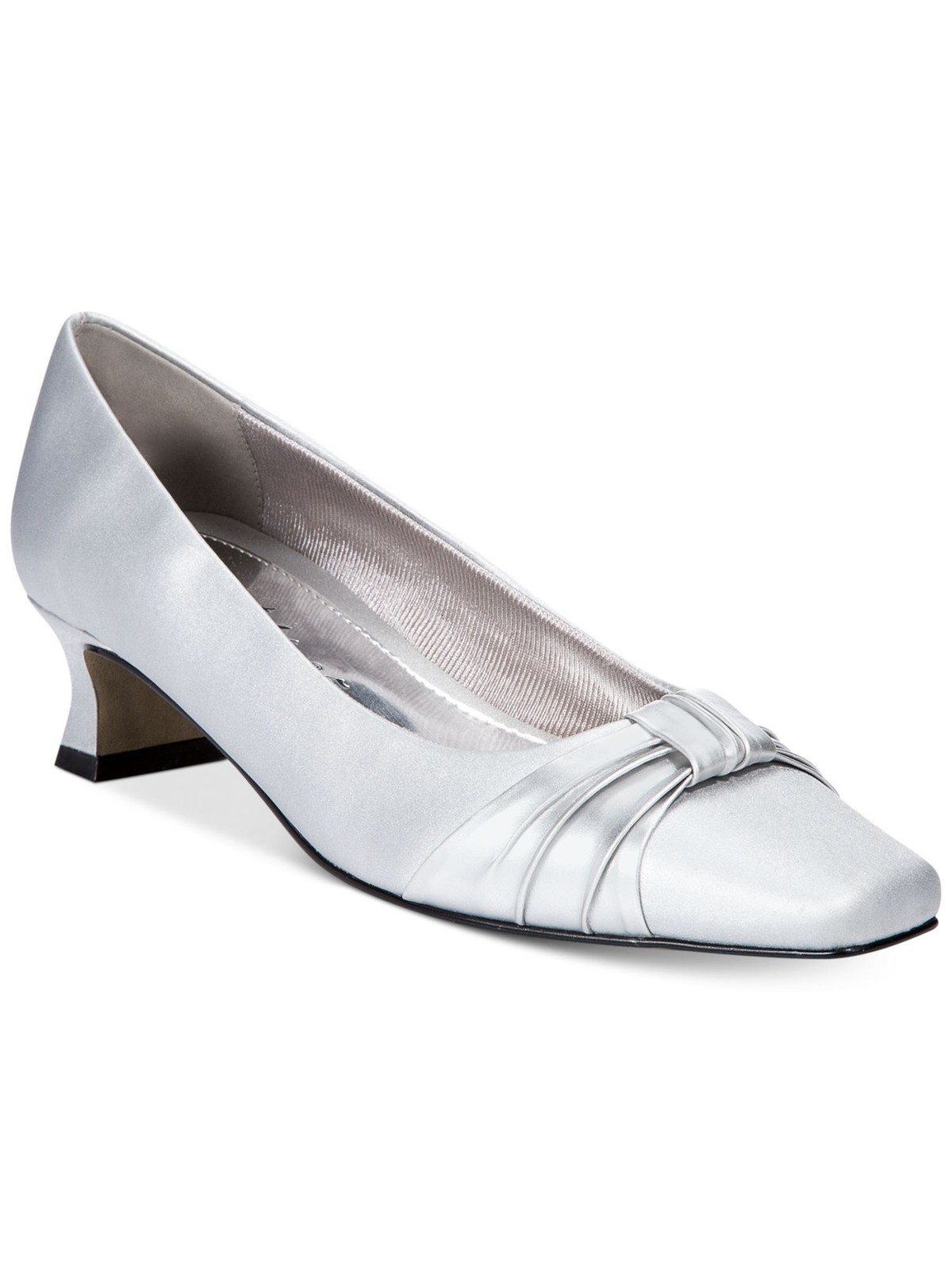 Easy Street Alive at 5 Womens Silver Waive Square Toe Flare Slip On Pumps Size 9 Medium
