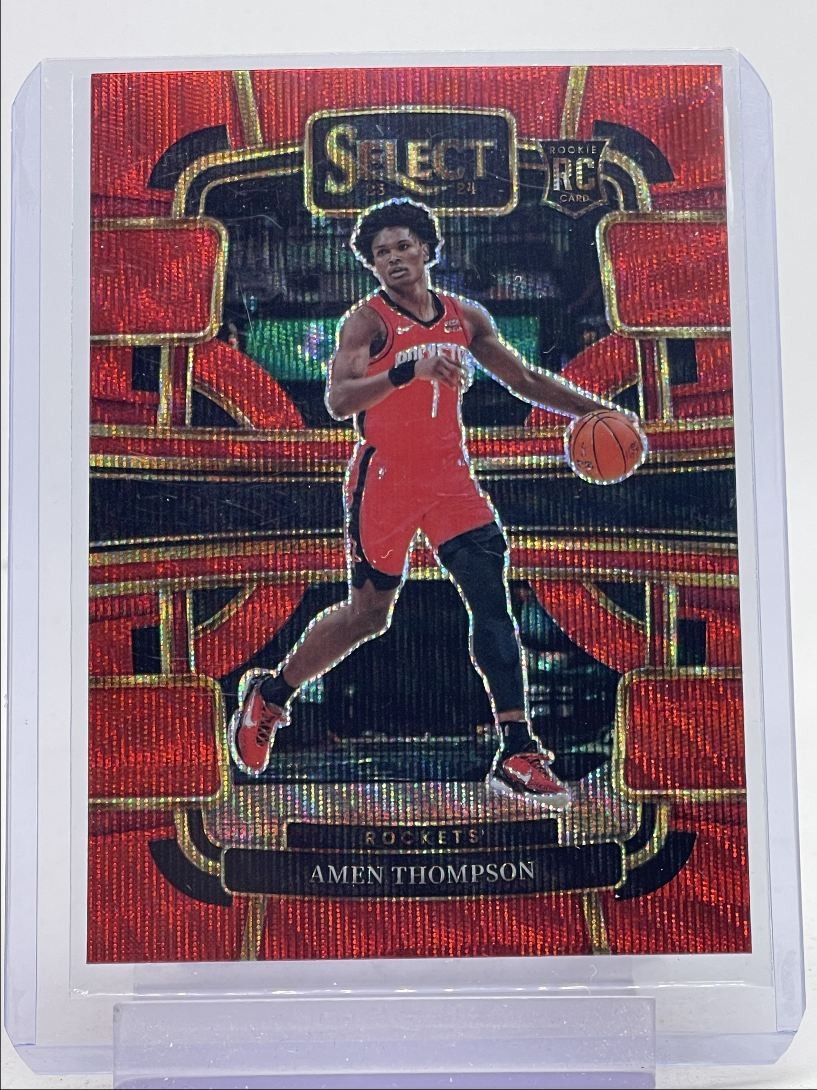 AMEN THOMPSON 2023-24 SELECT CONCOURSE ROOKIE RED WAVE PRIZM RC Q5118