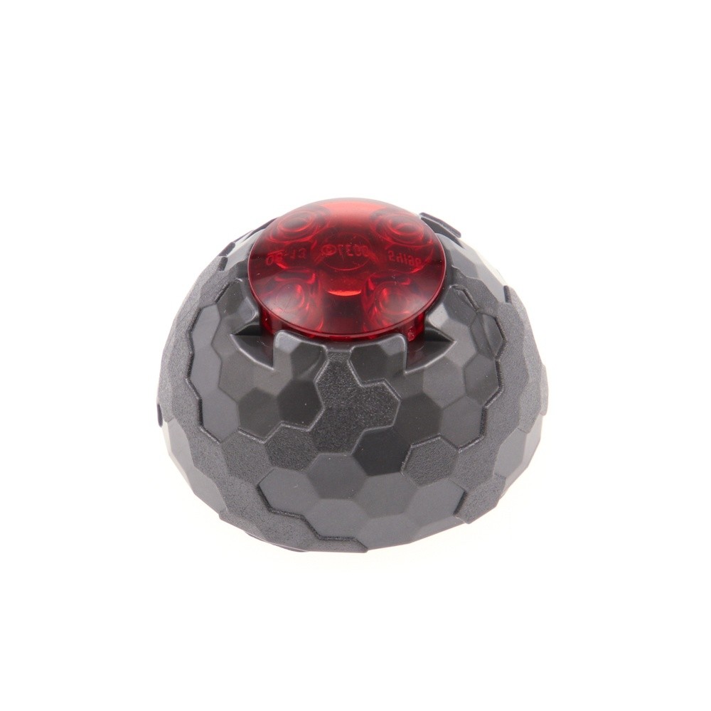 1X Lego Container Alien Pod Half 4X4X1 Pearl Gray Facet Stone Red 2654 13754