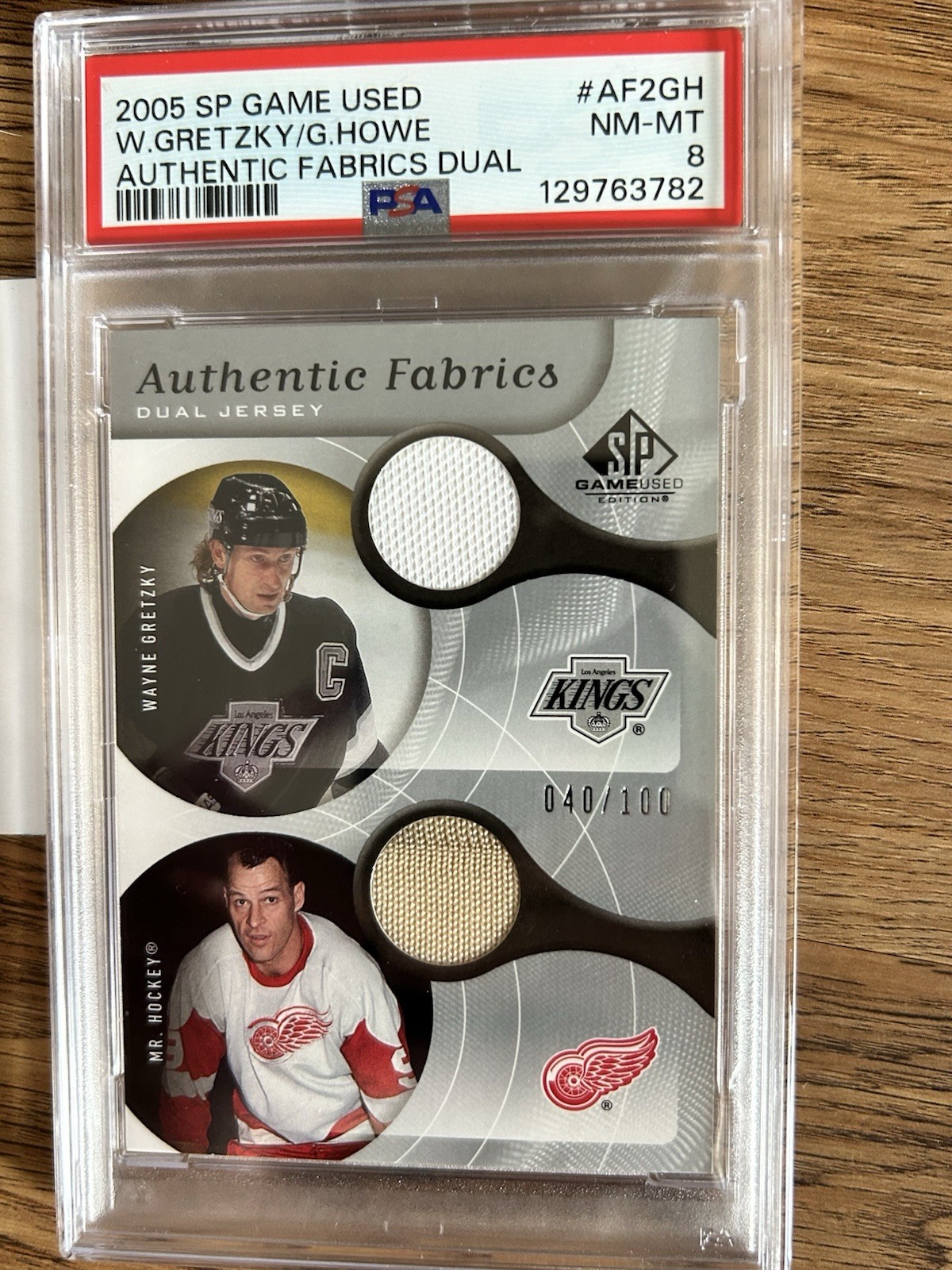2005 SP Game Used Gretzky & Howe / 100 PSA 8 view 1