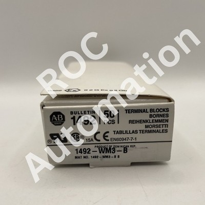 Lot of 50 Allen Bradley 1492-WM3 Ser B Terminal Block