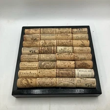 Wine Cork Display Decorative Art Multibrand Framed Upcycled Eclectic Bar Decor