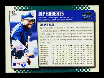1995 Score #40 Bip Roberts Platinum Team Sets San Diego Padres - Image 2 of 2