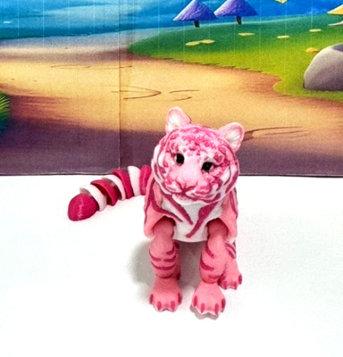 3D Printed Tiger,  6'' Articulated & Posable Wild Animal Jungle Tiger Fidget Toy