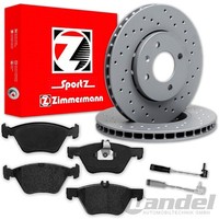 Zimmermann Sport Bremsscheiben + BelÄGe Vorne FüR Mercedes E-KLASSE W211 4-Matic