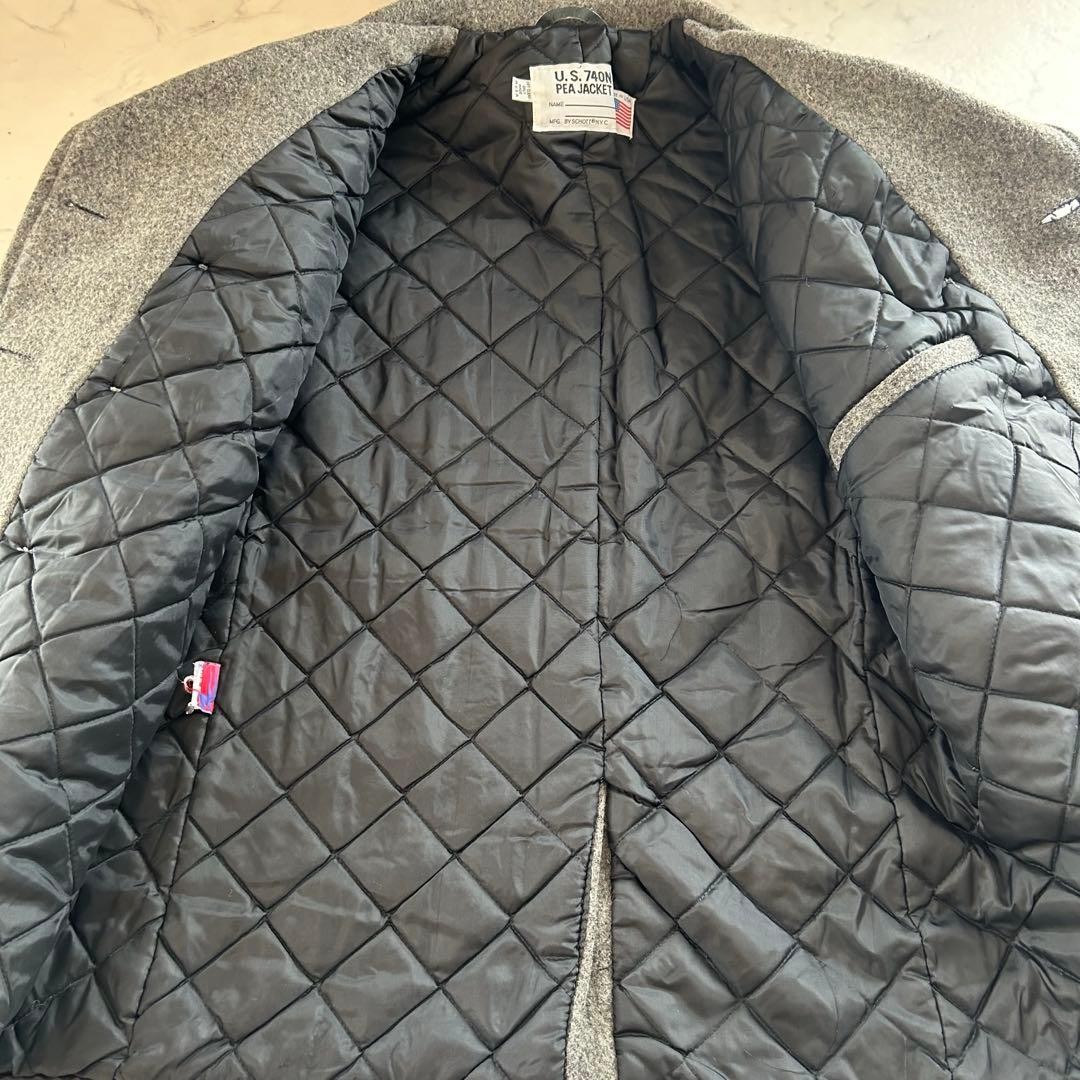 Schott 740 Melton Grey Pea Coat, Size 40 L | eBay