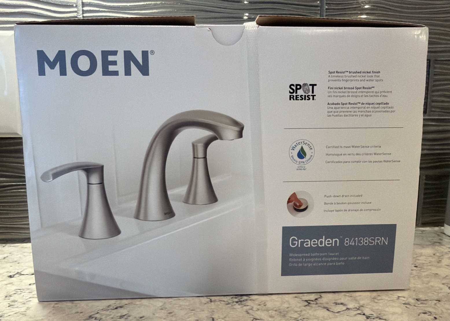 Brand New - Moen 84138SRN Graeden Two Handle Bathroom Sink F
