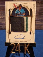 2024 Panini National Treasures Gabriel Gonzalez Patch Auto Gold /49 Gilbert tm