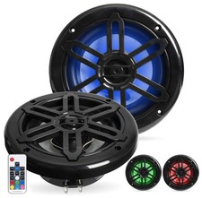 Belva Bmrgbbk 500W Peak 250W Rms 6.5 2-Way Coaxial Marine Speakers Multi-Color