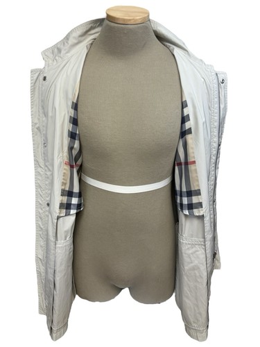 Vtg Burberry Lightweight Beige Nova Check Coat Jacket Overcoat Lined Men’s Small - Picture 2 of 18