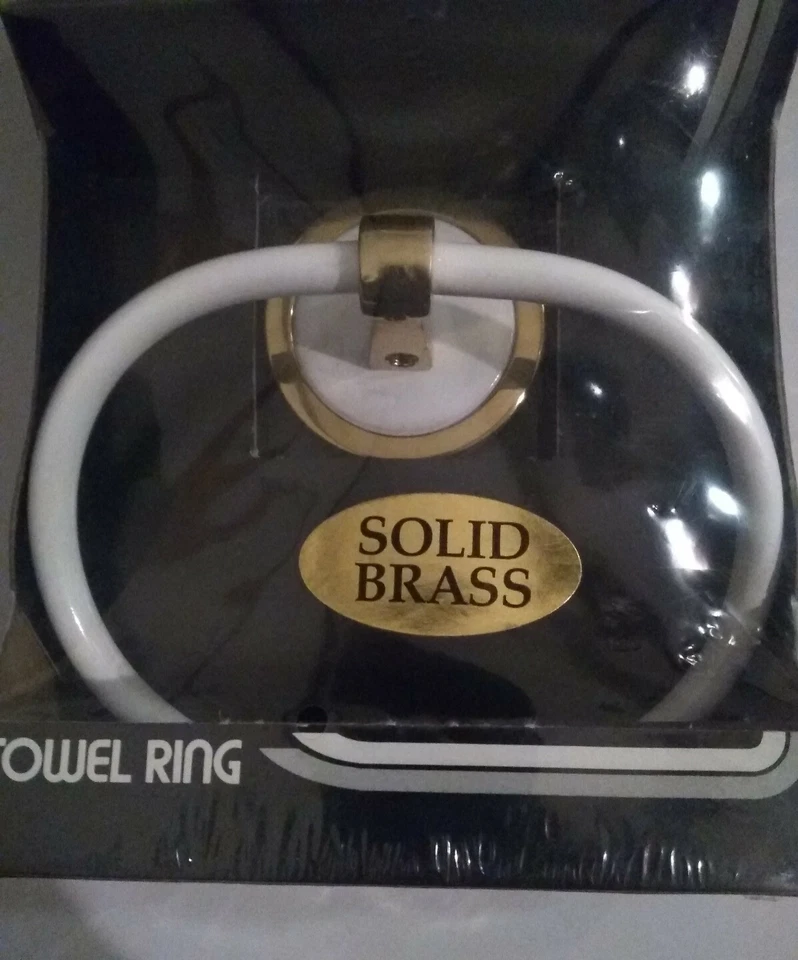 Anillo de toalla Franklin Latón Americana III de latón macizo y blanco (NIP) Foto 3 de 4