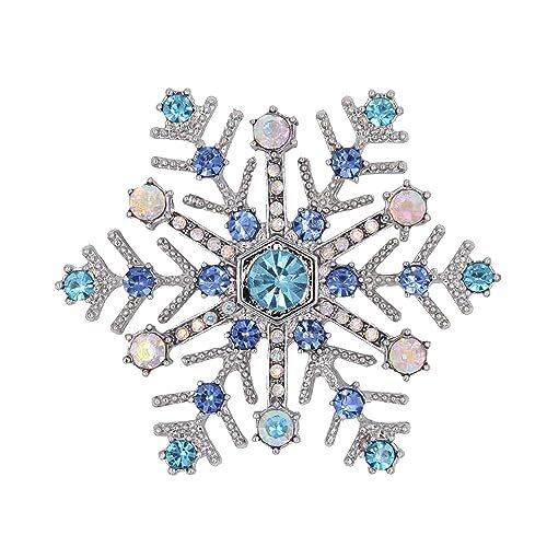 Broche prendedor copo de nieve azul para mujeres niñas estrás circonita cúbica invierno flor solapa prendedores - Imagen 1 de 6