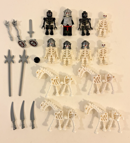 LEGO Castle Fantasy Era Minifigure Lot SKELETON WARRIORS + Skeleton Horses