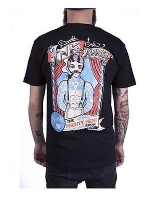 Authentic Ink Addict Sideshow Mighty Gent Circus Tattoo Apparel Tee Shirt S-3Xl