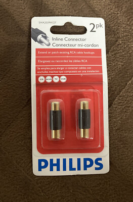 Philips RCA Inline Connectors (Quality Sound) 2 Pack