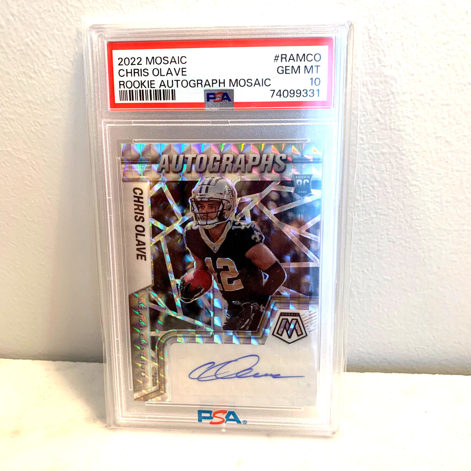 Chris Olave Panini Mosaic Rookie Autograph Mosaic #RAMCO Base