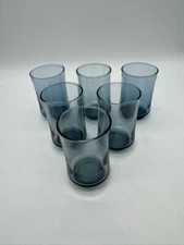Set of 6 Vintage Libbey Bolero Blue 6 Oz Juice Glasses