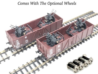 N Scale German Military Train Typ Ommr Cars Kit Flakvierling38