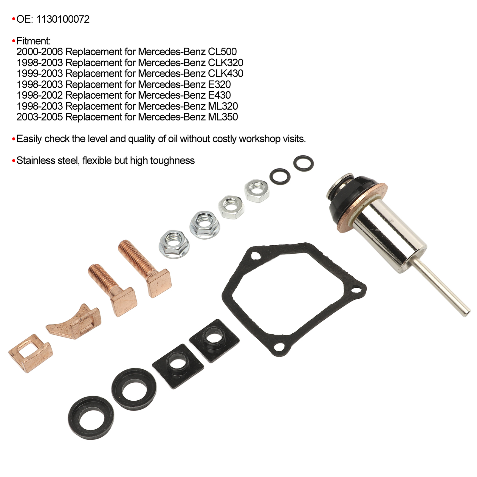 Starter Solenoid Repair Kit 2280006660 Plunger Contacts Set Aluminium Alloy eBay