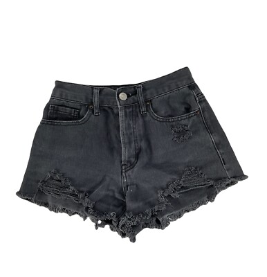 PacSun Jean Shorts 3 Pair Bundle High Rise Cutoff Black Blue