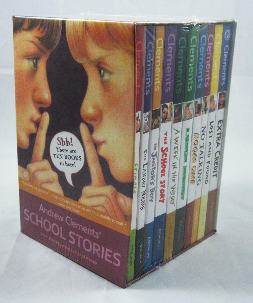 New Andrew Clements SCHOOL STORIES Boxed Set 10 Chapter Books