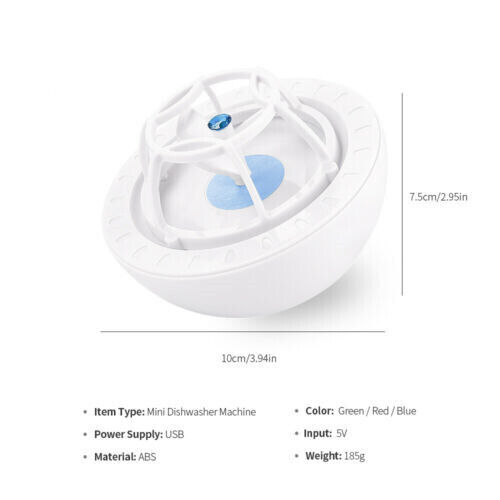Portable Kitchen Ultrasonic Dishwasher USB Mini Dish Washing Cleaner Machine - Picture 5 of 12