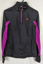 Fila Performance Running Jacket Women's 1/4 Zip Black with Magenta Trim Medium