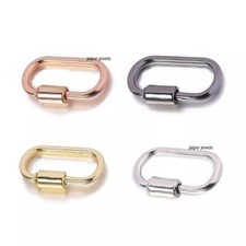 Oval Carabiner Clasp 925 Sterling Silver Screw On Carabiner Oval Lock Finding