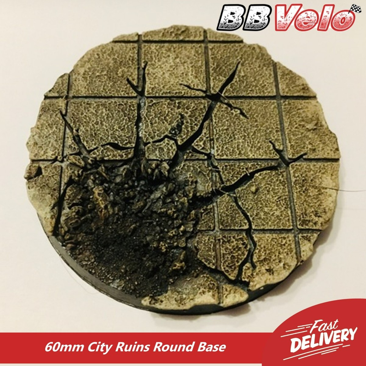 60mm Round City Ruin Bases For Miniature Wargaming – Compatible With Warhammer & More