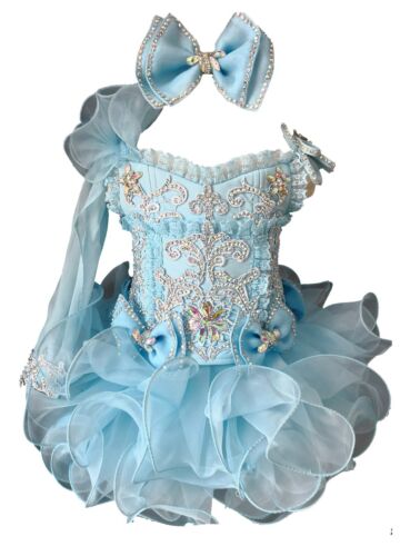 Jenniferwu Girls Tulle Flower Princess Wedding Party Handmade Beaded Dress18-24M