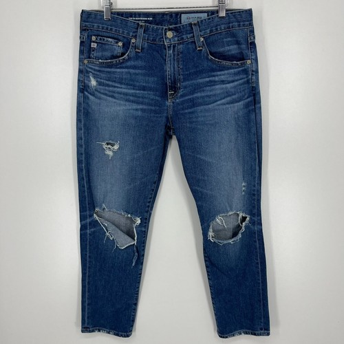 AG Adriano Goldschmied Jeans Donna 30R Blu L'ex fidanzato Slim Slouchy