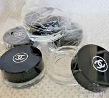 SET OF 5 CHANEL GLASS TRAVEL SIZE SKIN CARE SAMPLE JARS 7.5 ml 0.25 fl oz