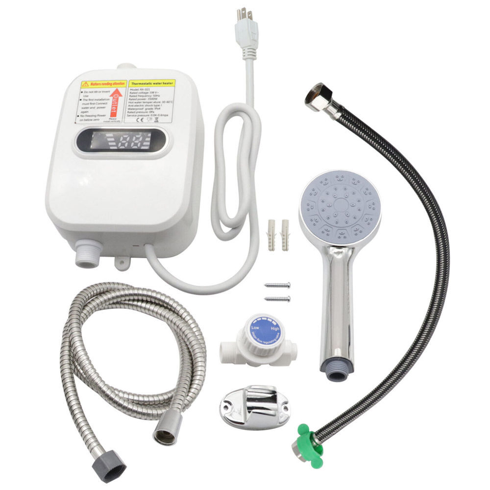 Mini Instant Electric Hot Water Heater Camping Shower System Caravan Horse  Wash | eBay