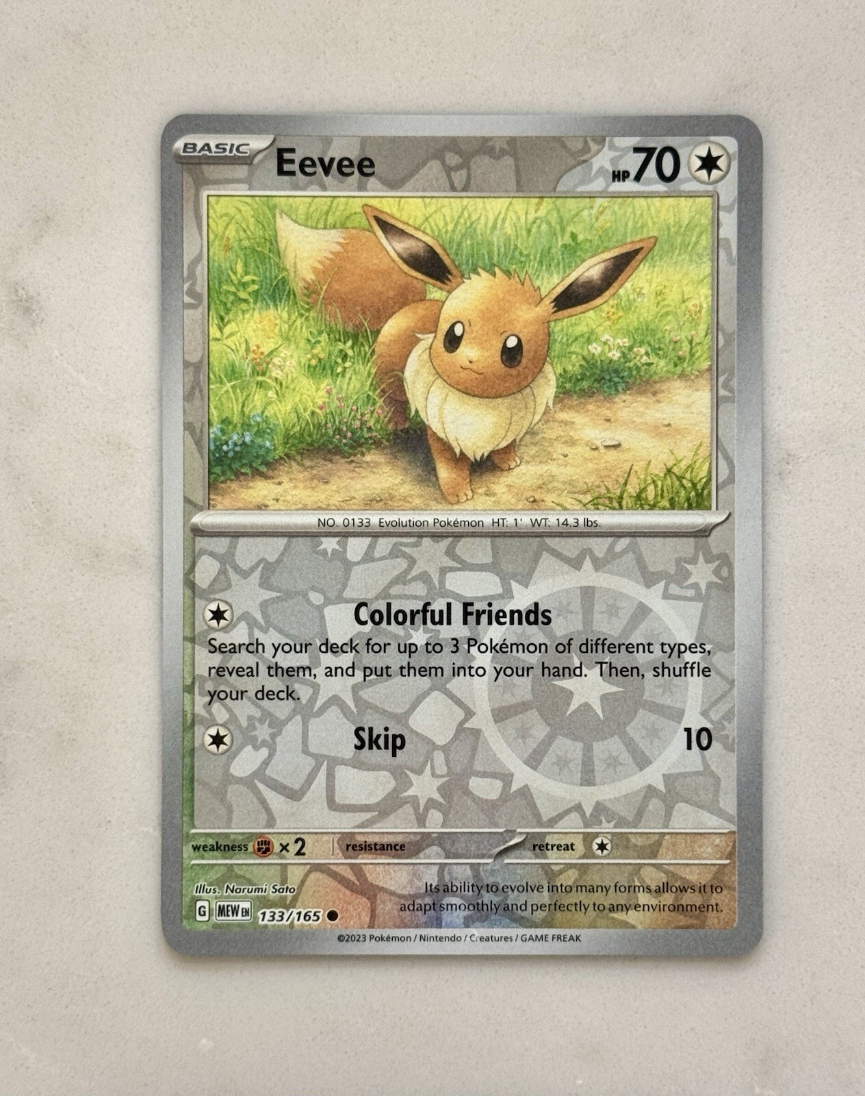 Pokemon Eevee Scarlet & Violet 151 133/165 Reverse Holo - NM/Mint