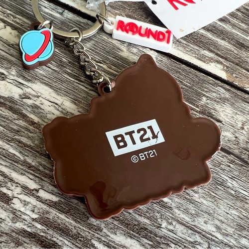 BT21 BTS Keychain Round 1 Arcade Blue Character K-Pop Rubber Wrist Strap New - Picture 5 of 7