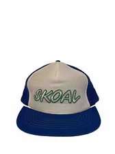 Vintage 80’s SKOAL Blue & White Snapback Trucker Hat Size M/L