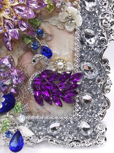 ARTE DE JOYERÍA - Hermosos diamantes de imitación, esmalte, flores de perlas de imitación, cisne de diamantes de imitación - Imagen 4 de 9