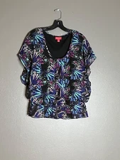 Elle Womens S Multi-Color Geometric Print Top