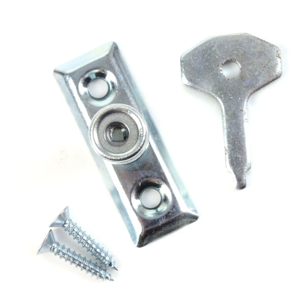 Pack of 2 Window Stay Locks With Keys Home Security Casement Pin 46mm C080 - Image 2 of 3