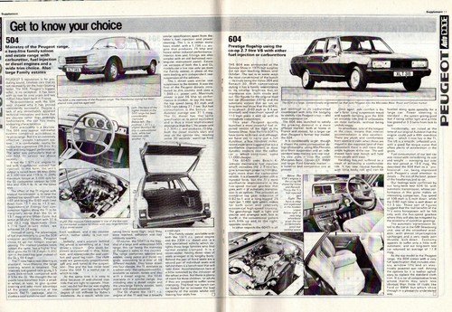 Peugeot Autocode Supplement 1978 UK Market Brochure 104 304 305 504 604 Autocar - Picture 2 of 2