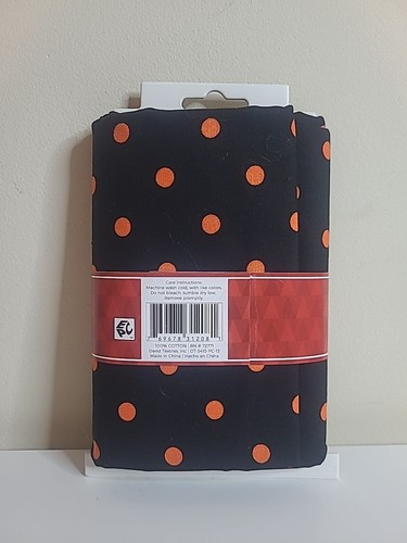 1 Yard Seasonal Fabric Black with Orange Dots 100% Cotton 36"x44" - Picture 2 of 2