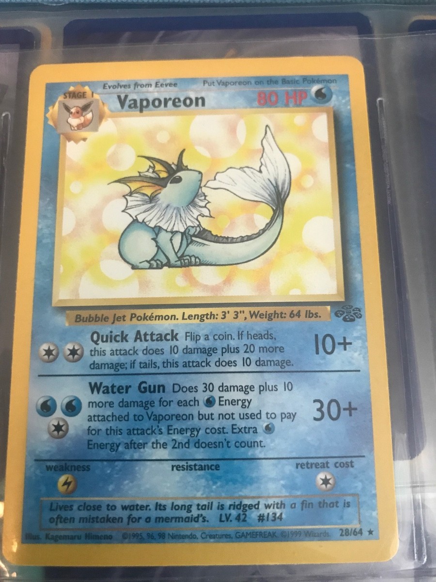 Vaporeon and Dark Vaporeon Set 1995 Rare Mint Condition Cards