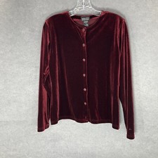 Y2k Style 90s Inspired Velvet Cardigan Women Sz M Button Up Whimsigoth Witchy