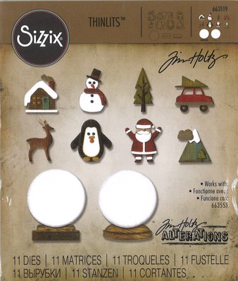 Sizzix Thinlits Stanze Set 11PK - 663119 Tiny Snowglobes