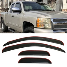 IN-CHANNEL Window Visors Sun Rain Guards Fit Chevy Silverado Extended Cab 07-13