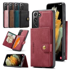 For Samsung S25 Ultra S24 S22 A14 A53 A54 Removable PU Leather Wallet Card Case